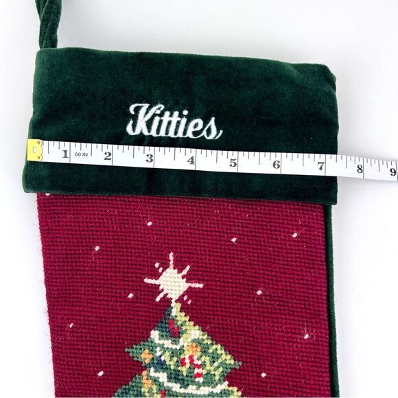 WILLIAMS SONOMA HEIRLOOM WOOL PERSONALIZED Kitties TREE CHRISTMAS STOCKING - Picture 5 of 6